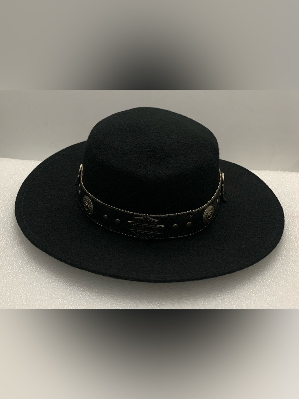 Harley-Davidson Wool Hat - Studded Leather Band Black